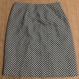 Talbots Black and White Chevron Pencil Skirt